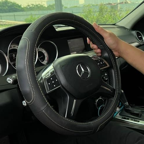 Bọc vô lăng tay lái ô tô xe hơi DA BÒ THẬT cao cấp dành cho xe 4 chỗ 5 chỗ 7 chỗ