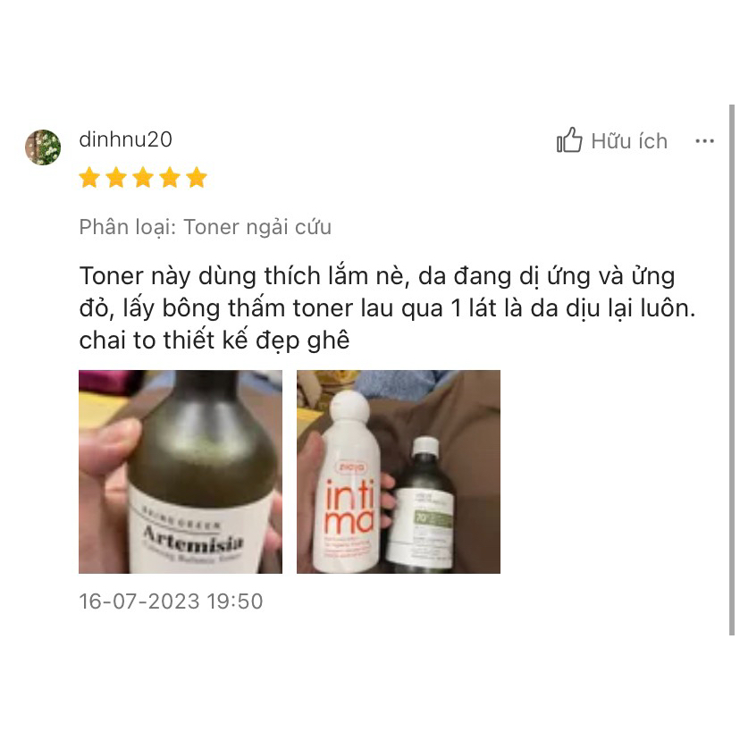 Nước Hoa Hồng Ngải Cứu BRING GREEN Artemisa Calming Balance Toner Làm Dịu Và Cân Bằng Da