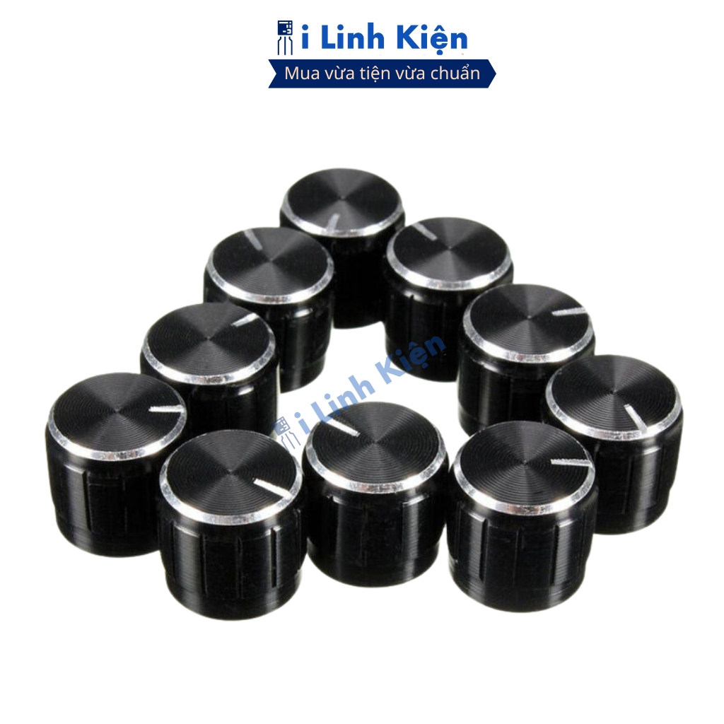 Núm chiết áp nhôm WH148 màu đen 15x17mm đảm bảo chất lượng ilinhkien
