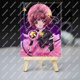  Tranh kính Thủ lĩnh thẻ bài Sakura Tomoyo Li Syaoran yukito Touya Anime Phụ Kiện trang trí góc học tập giá sách 