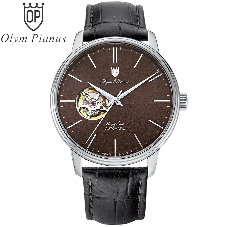 Đồng hồ nam dây da Olym Pianus OP990-388 OP990-388AMS-GL nâu