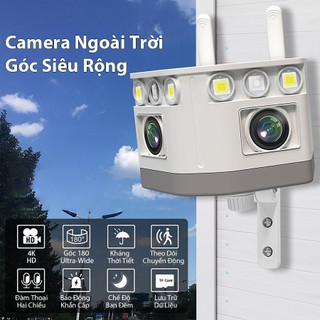 Camera Góc Rộng, Camera 2 Mắt IPC360 RS-PJ-06, đàm thoại hai chiều - Tặng Kèm Chân Đế Treo