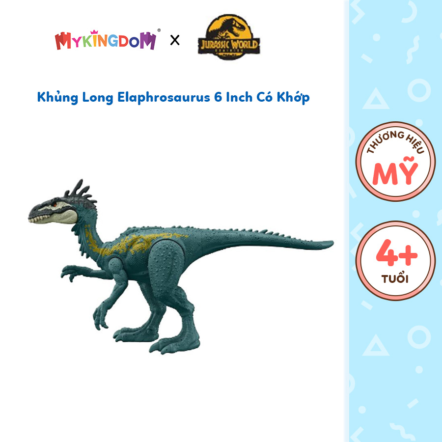 Đồ Chơi JURASSIC WORLD MATTEL Khủng Long Elaphrosaurus 6 Inch Có Khớp Linh Hoạt HLN59/HLN49