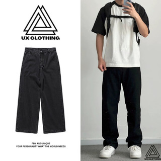 Quần jean nam ống suông ux clothing - quần jean nam màu đen dáng suông form chuẩn hàn quốc uxq07