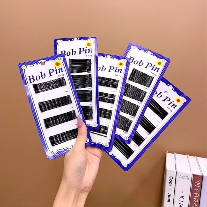 Vỉ ghim kẹp tăm đen thẳng, sóng