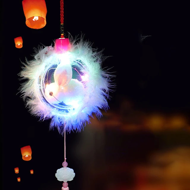 Đèn Lồng Thỏ Ngọc Cầm Tay Có Đèn Led Phát Sáng