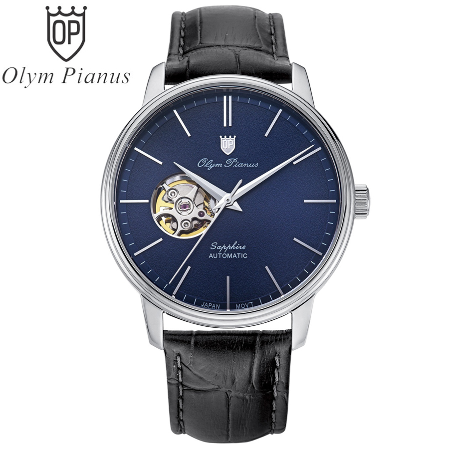 Đồng hồ nam dây da Olym Pianus OP990-388 OP990-388AMS-GL xanh dương