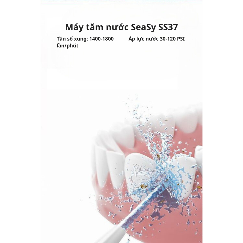 Máy tăm nước cầm tay SeaSy SS37 công nghệ sóng âm, chăm sóc răng miệng, giúp làm sạch mảng bám trên răng