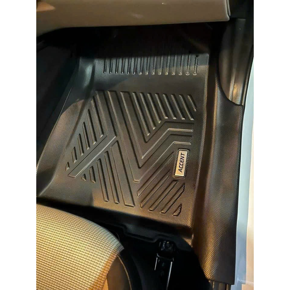 ACCENT sàn nhựa 5D Cao Cấp đúc theo form xe vừa khít xe accent 2018-2023 TPV nhựa nguyên sinh