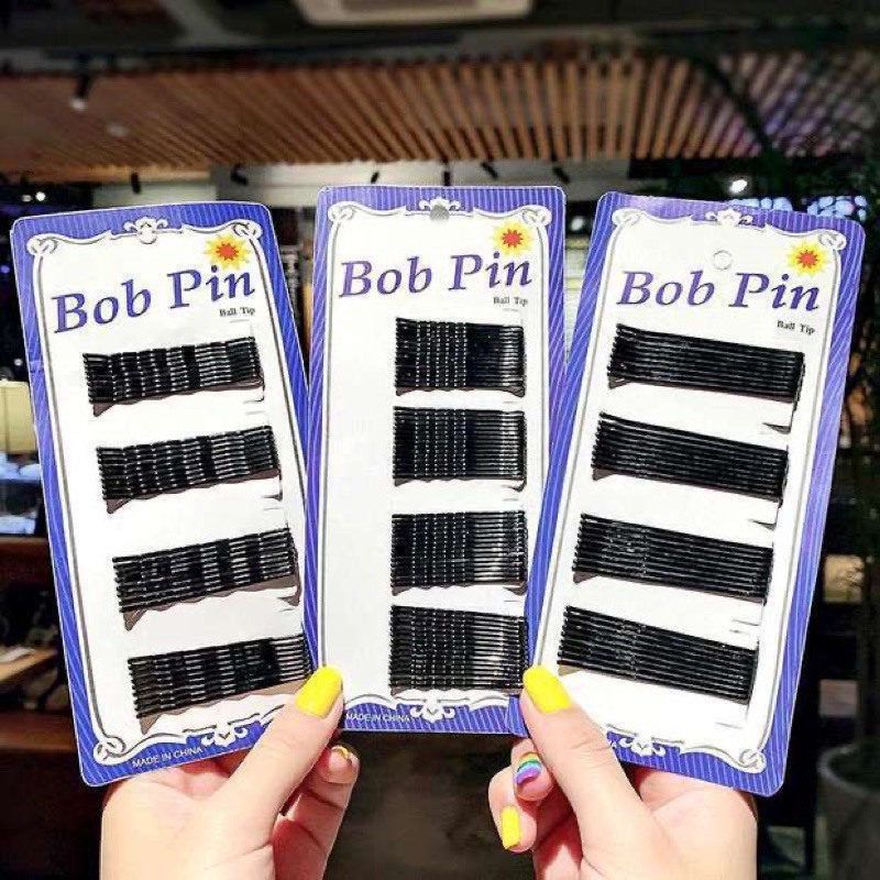 Vỉ ghim kẹp tăm đen thẳng, sóng