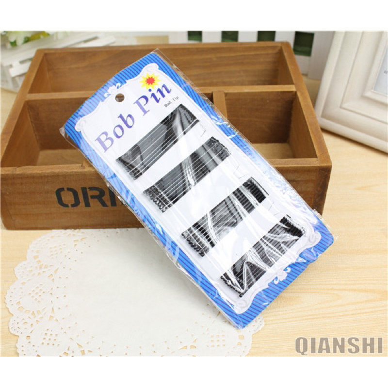 Vỉ ghim kẹp tăm đen thẳng, sóng