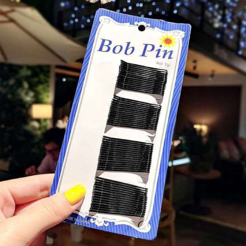 Vỉ ghim kẹp tăm đen thẳng, sóng