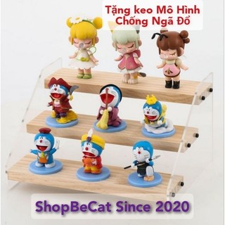Kệ Thang Mica Gỗ Trưng Bày Mô Hình Búp Bê Popmart, Dimoo, Nước Hoa, Mỹ Phẩm, Trang Sức