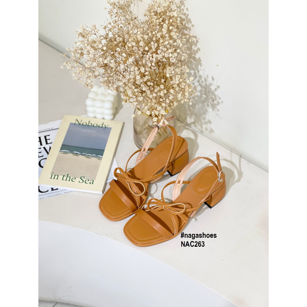 CAO GÓT NAGASHOES PHỐI QUAI THẮT NƠ 5P NAC263