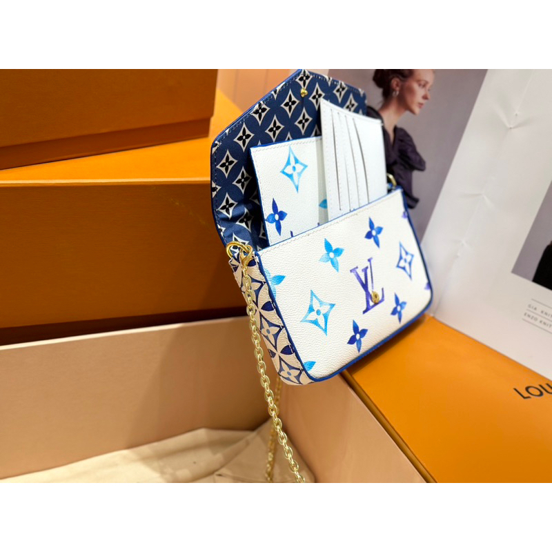 Set Túi Eovi thepool vân dập nổi tag vàng fullbox vip nam châm W266-21