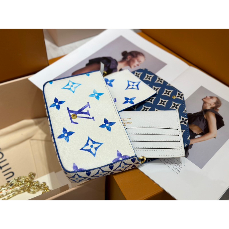 Set Túi Eovi thepool vân dập nổi tag vàng fullbox vip nam châm W266-21