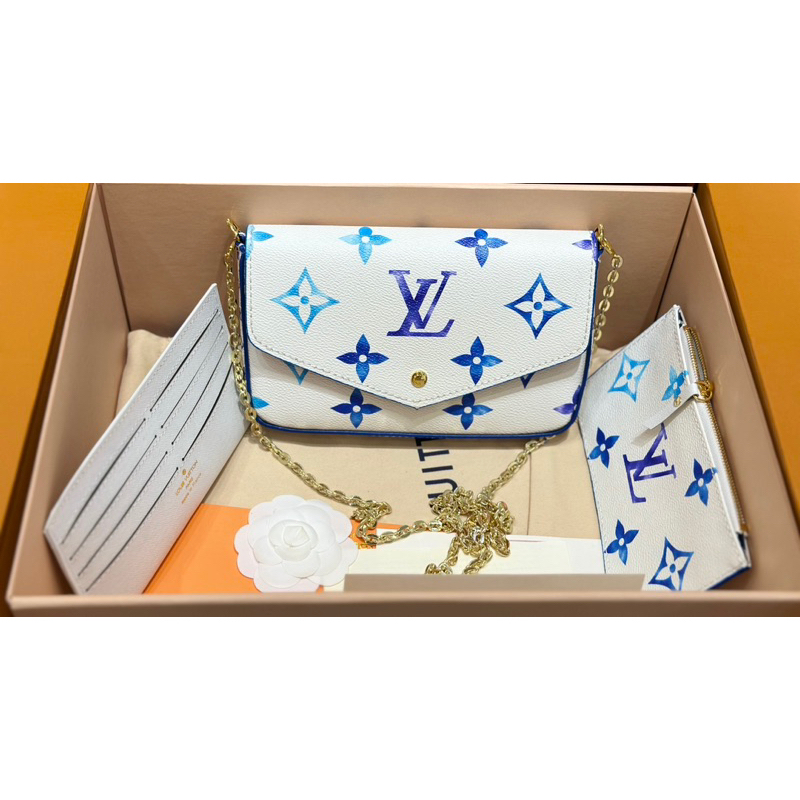 Set Túi Eovi thepool vân dập nổi tag vàng fullbox vip nam châm W266-21