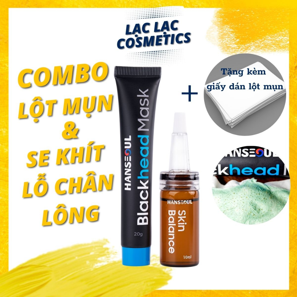 Combo mặt nạ lột mụn Blackhead Mask & serum se khít lỗ chân lông Skin Balankce giúp sạch mụn cám, mụn đầu đen