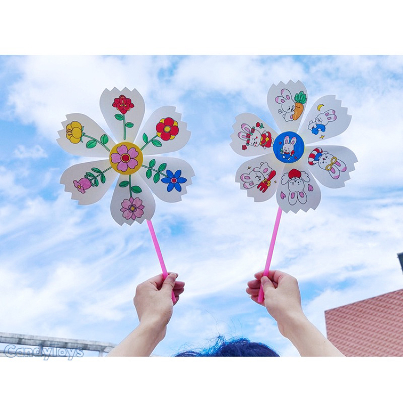 Đồ chơi Chong Chóng Tô màu Thủ công cho bé Mầm non Mẫu giáo