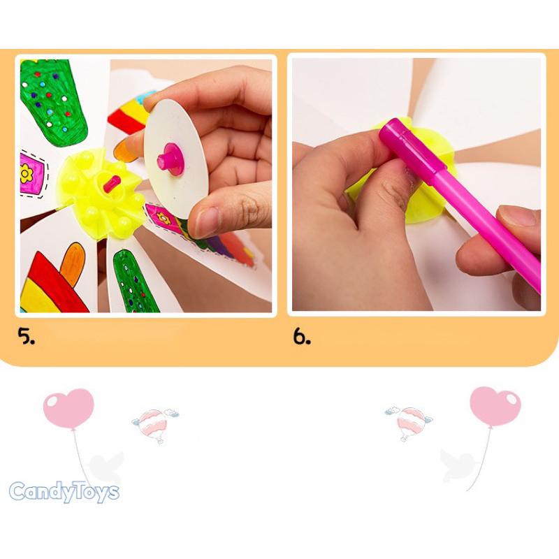 Đồ chơi Chong Chóng Tô màu Thủ công cho bé Mầm non Mẫu giáo