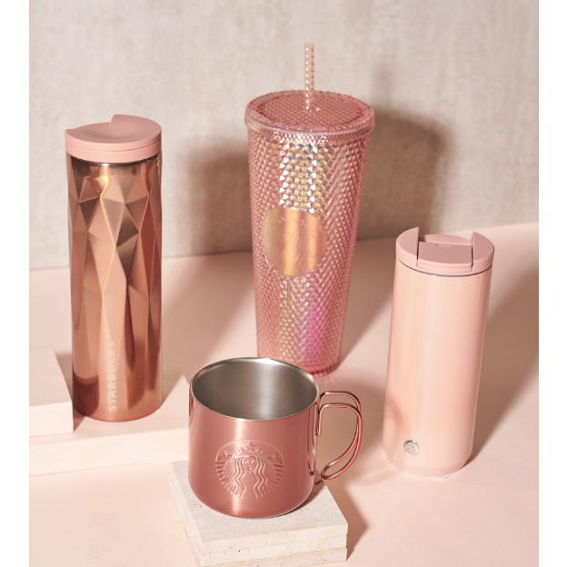 Ly Cold Cup Starbucks Bling 24OZ  Twinkle Rose Gold 2022
