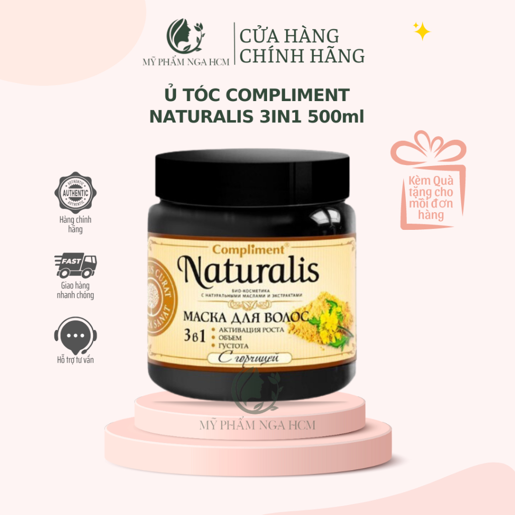 Ủ tóc Compliment Naturalis 3in1 nuôi dưỡng, kích tóc mọc tóc và chắc khỏe tóc 500ml