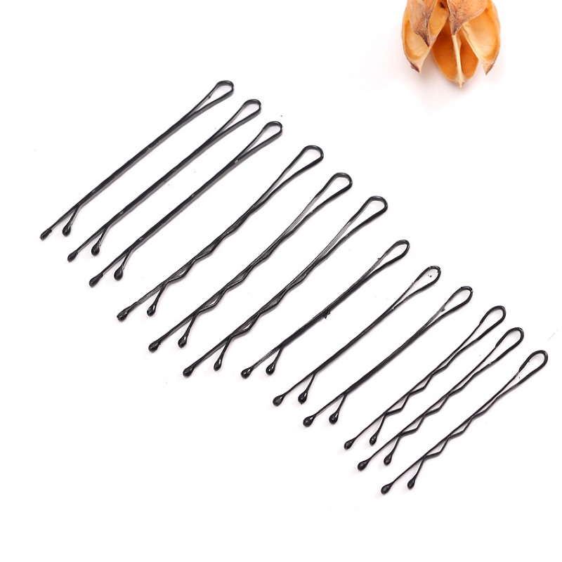 Vỉ ghim kẹp tăm đen thẳng, sóng