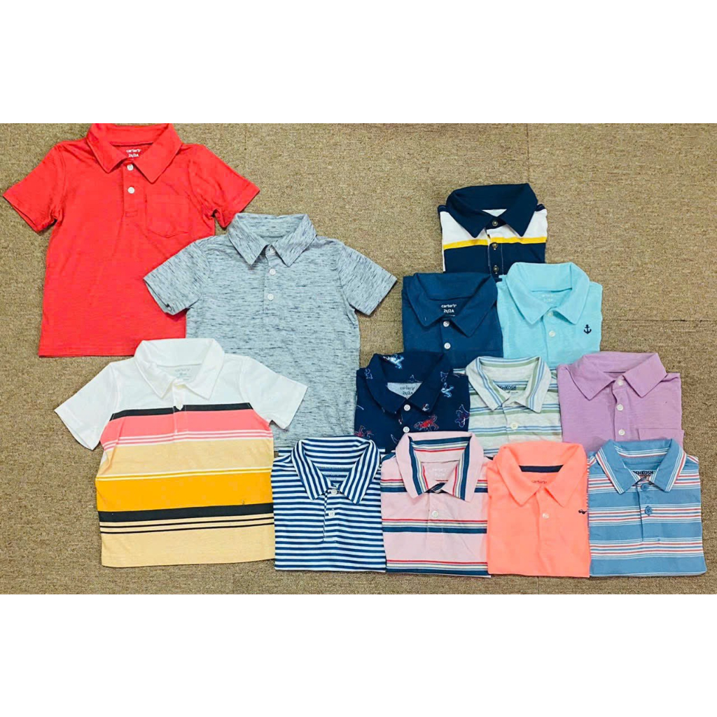 Áo Thun Polo Có Cổ Bé Trai bé Gái O.SHKOSH & CA.RTER'S Vnxk (8-15 ký)