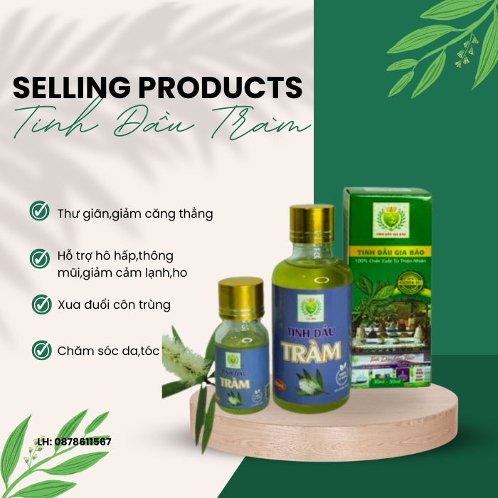 Tinh dầu Tràm(Chai 10ml/30ml)-Xua đuổi côn trùng,thanh lọc không khí,thư giãn,giảm stress,ngủ ngon hơn