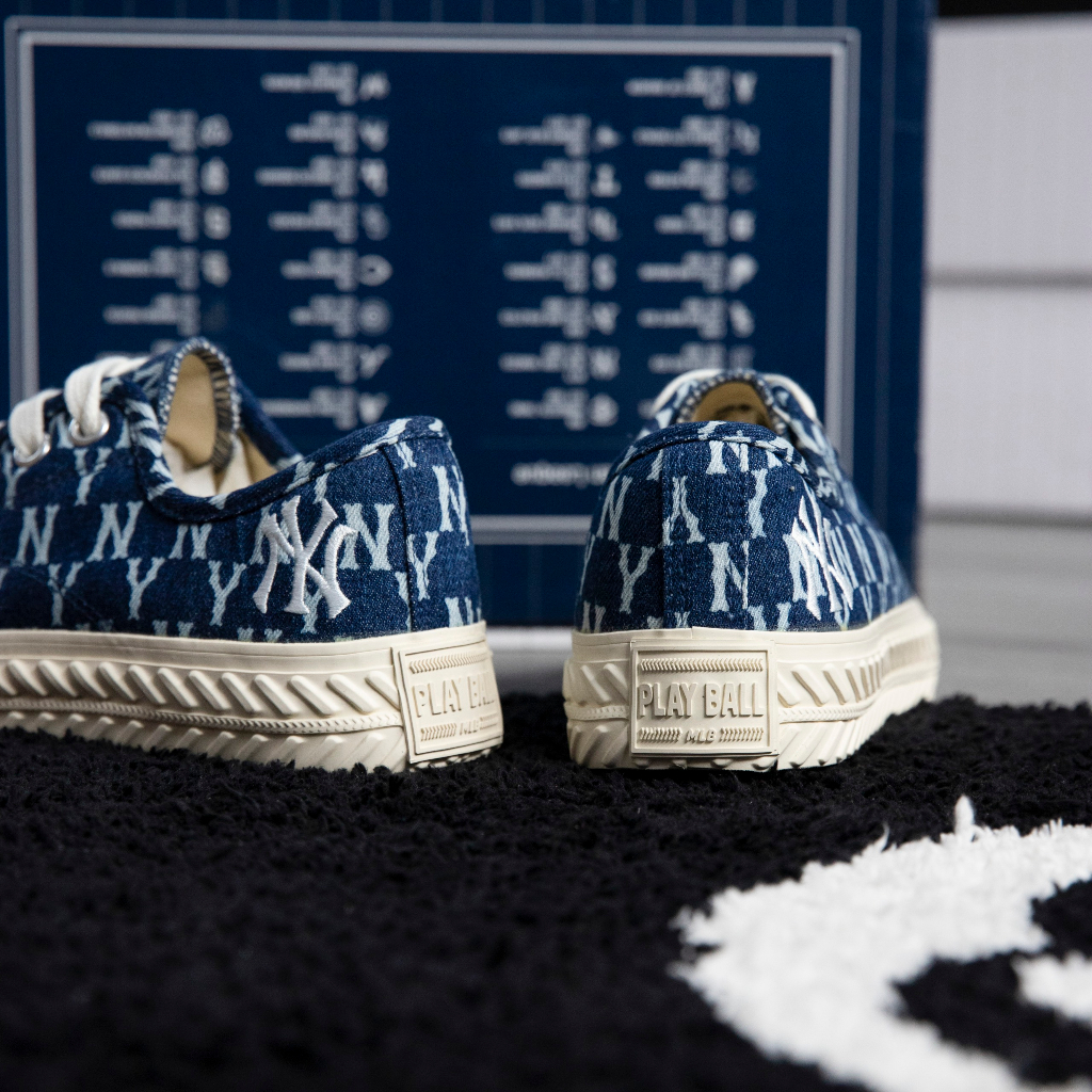 Giày MLB Playball Monogram Xanh Đậm Chính Hãng