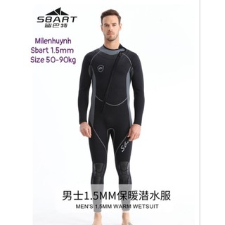 Bộ bơi giữ nhiệt đồ lặn liền dài 1547 dày 1.5mm size 50-90kg dành cho nam hiệu Sbart