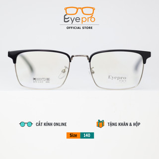 Gọng kính mắt vuông lắp sẵn cận chất liệu nhựa dẻo dáng Clubmaster - Z2723 Eyepro
