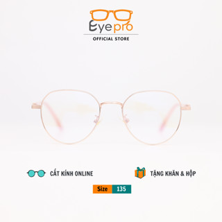 Gọng kính cận nam nữ lắp sẵn cận chất liệu kim loại mắt kính lục giác chống ánh sáng xanh - z6805 Eyepro