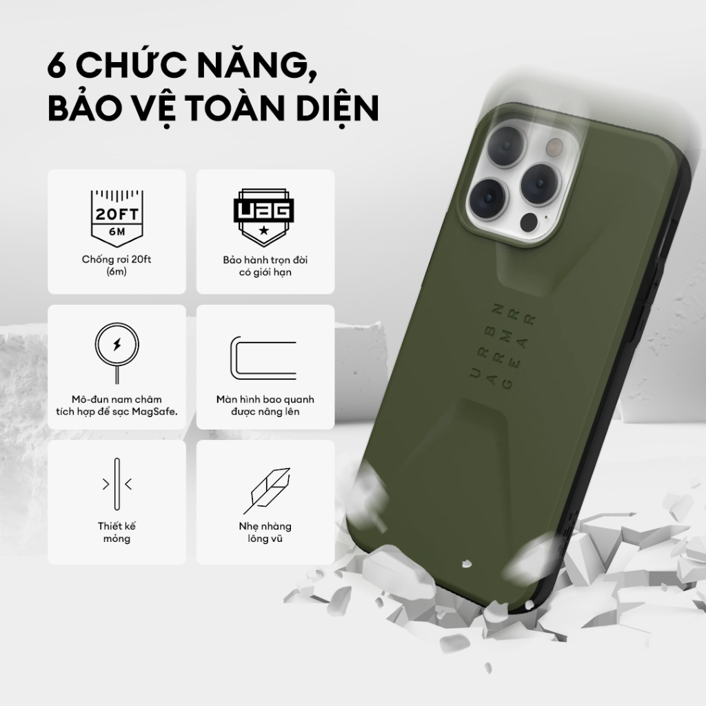 Ốp Lưng UAG CIVILIAN W MAGSAFE Cho iPhone 14 PRO MAX [6.7 INCH]