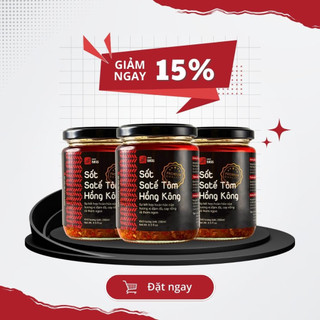 Giảm 15% combo 3 hũ sốt sa tế tôm hồng kông thượng hạng 150gr