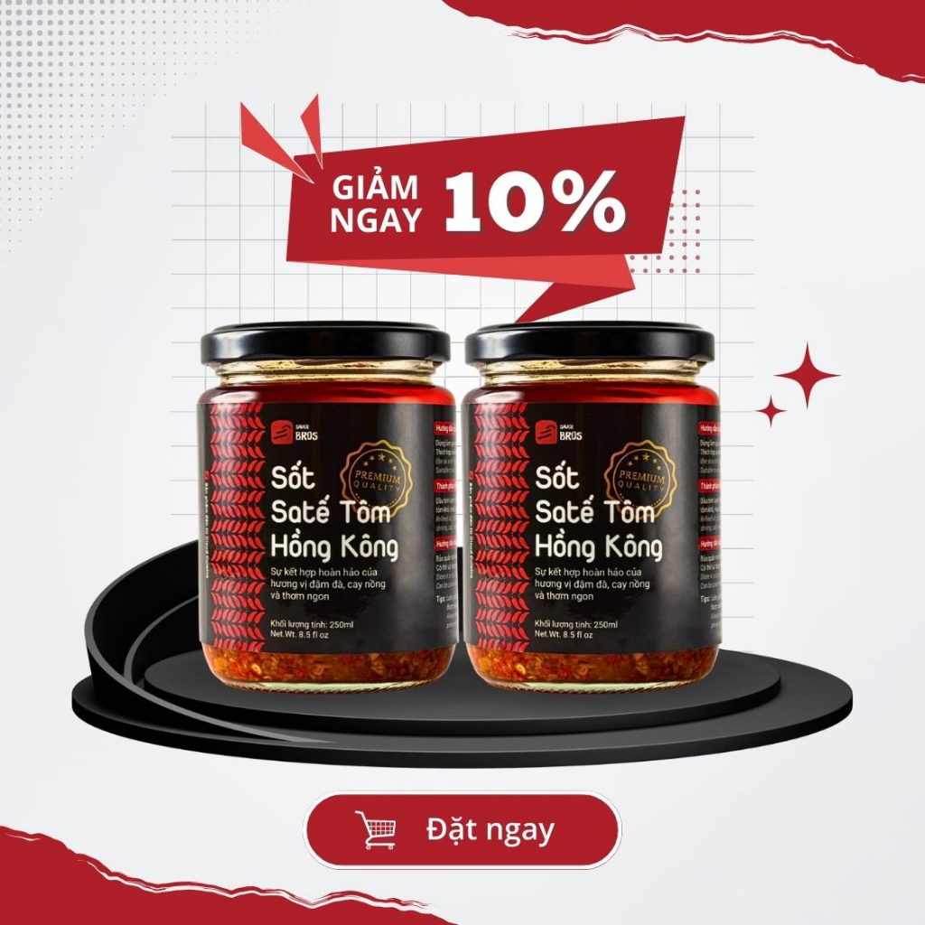 Giảm 10% Combo 2 Hũ Sốt Sa Tế Tôm Hồng Kông Thượng Hạng 250gr