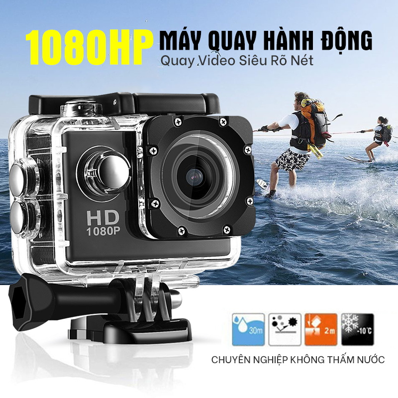 Máy Quay Hành Động 4K 1080p Full HD Camera Hành Trình Gắn Xe Máy Chống Nước Góc Quay Rộng 140 Độ Máy Ảnh Thể Thao