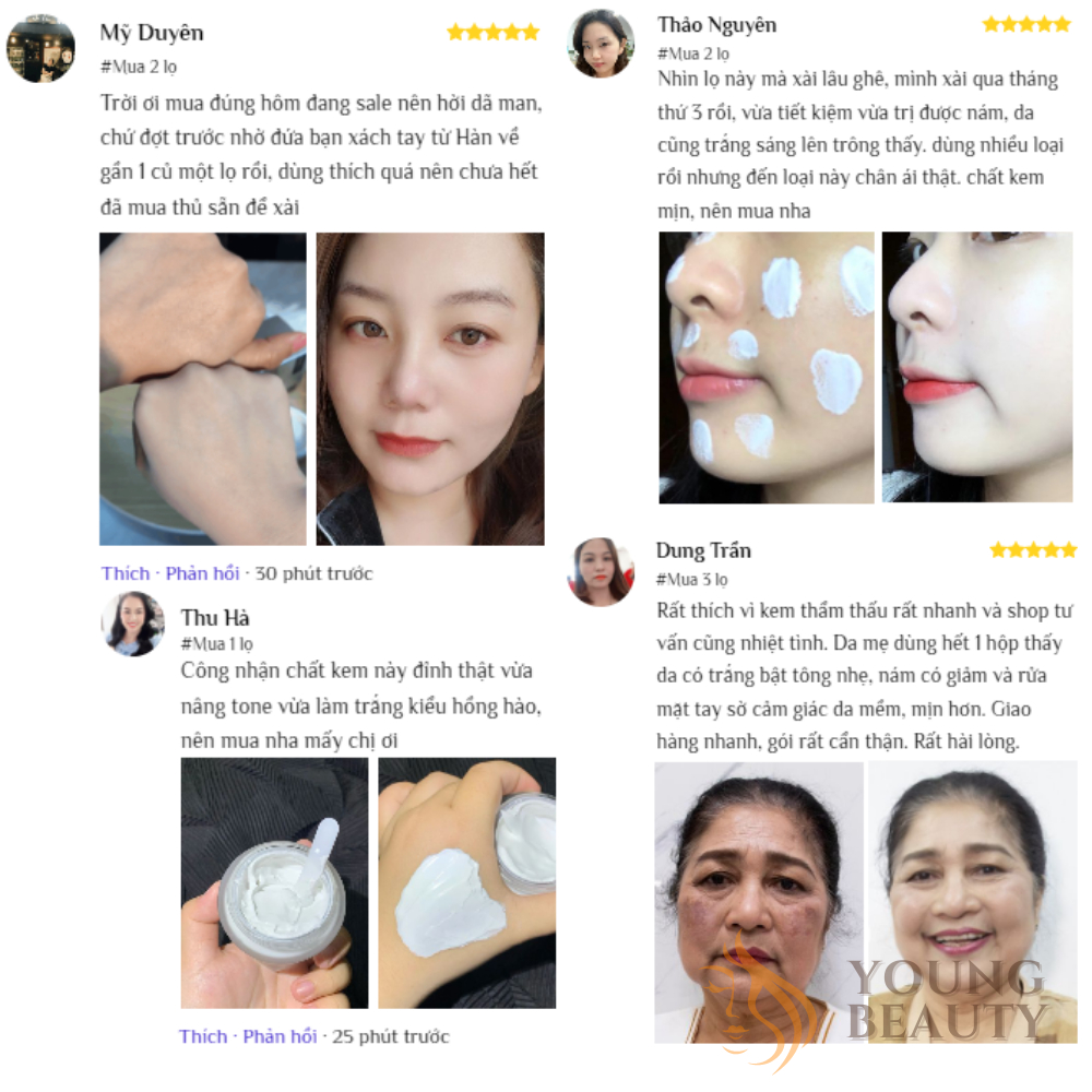 Kem lười đa năng HONEY BEAUTY - Kem dưỡng trắng da, mờ thâm nám, nâng tone thay lớp make up lọ 50g - YOUNG BEAUTY