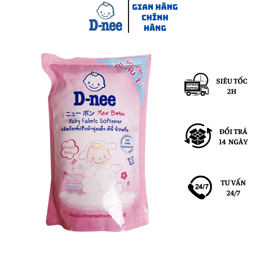 Nước xả vải Dnee Thái Lan Túi 550ml làm mềm vải nhiều mùi hương cho bé..