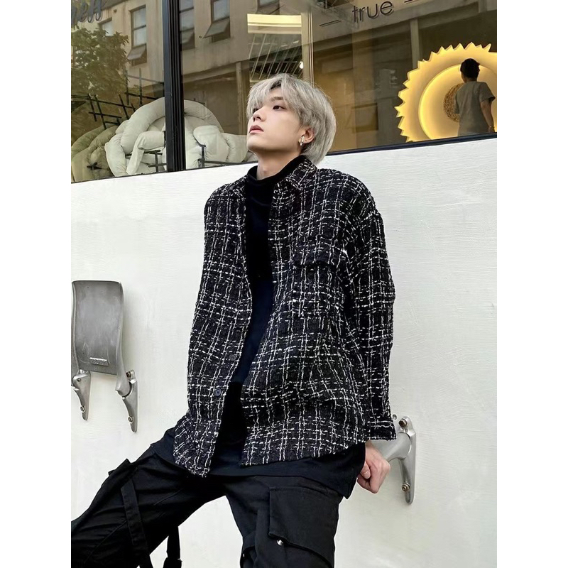 Áo Khoác Dạ Rối Hoạ Tiết Kẻ Thời Trang Unisex