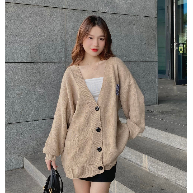 Áo khoác len cardigan nữ thêu R form rộng mùa thu đông - 247store.vn - AoCDGchuR563_P7