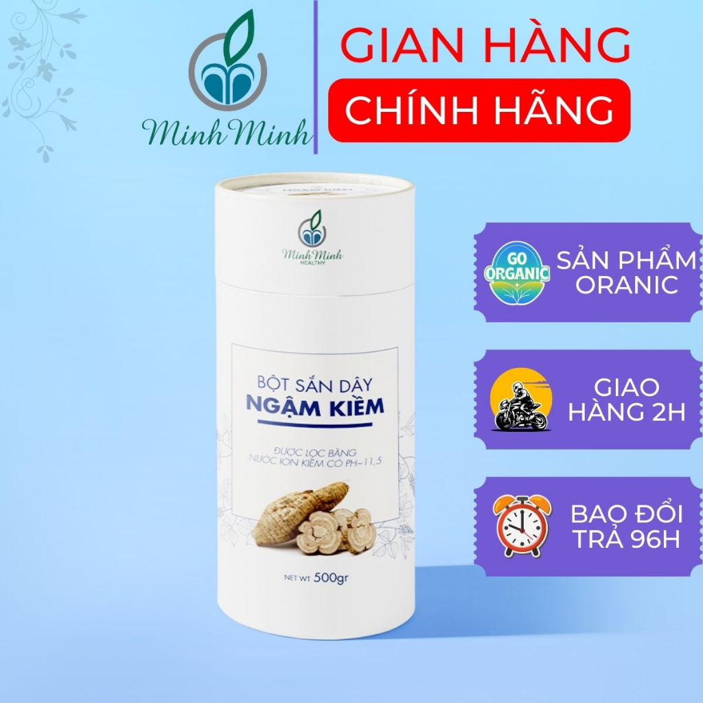 Bột Sắn Dây Ngậm Kiềm Minh Minh Nguyên Chất Hộp 500g Trắng Trong, Không Chất Bảo Quản
