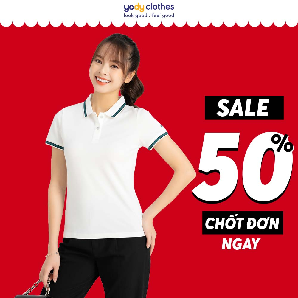Áo polo nữ mắt chim bo dệt nổi YODY dệt hình mắt chim thoáng mát, phối cổ và tay áo trẻ trung APN5036
