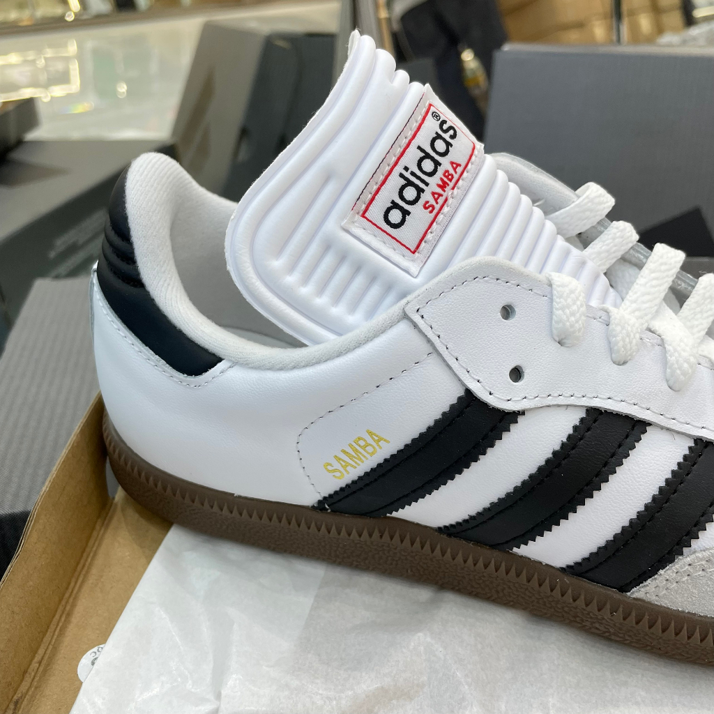 Giày ADIDAS SAMBA CLASSIC - WHITE BLACK - * ĐẾ NÂU * - *LƯỠI GÀ DÀI* - CODE : 772109