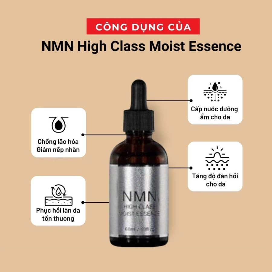 Serum Trắng Da, Cấp Ẩm, Trẻ Hoá NMN High Class Moist Essence 60ml
