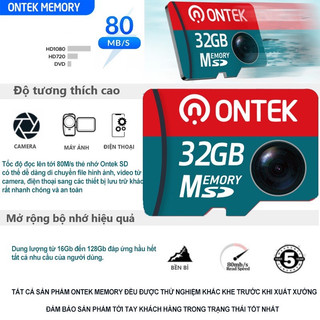 Thẻ nhớ 32gb Micro SD Class 10 ONTEK dùng cho Camera
