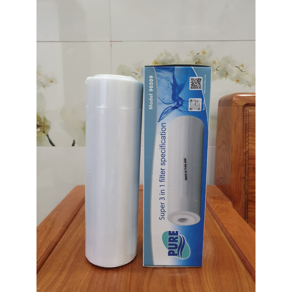Bộ 3 Lõi Lọc Pure 123 Nhập Khẩu Chính Hãng Thái Lan Dùng Cho Máy Ion Kiềm và RO