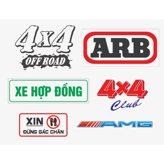 Sticker dán xe, tem dán ô tô trang trí xe 5 chỗ, 7 chỗ, xe bán tải mẫu 4x4 club, baby in car, xe hợp đồng, 4x4..cao cấp