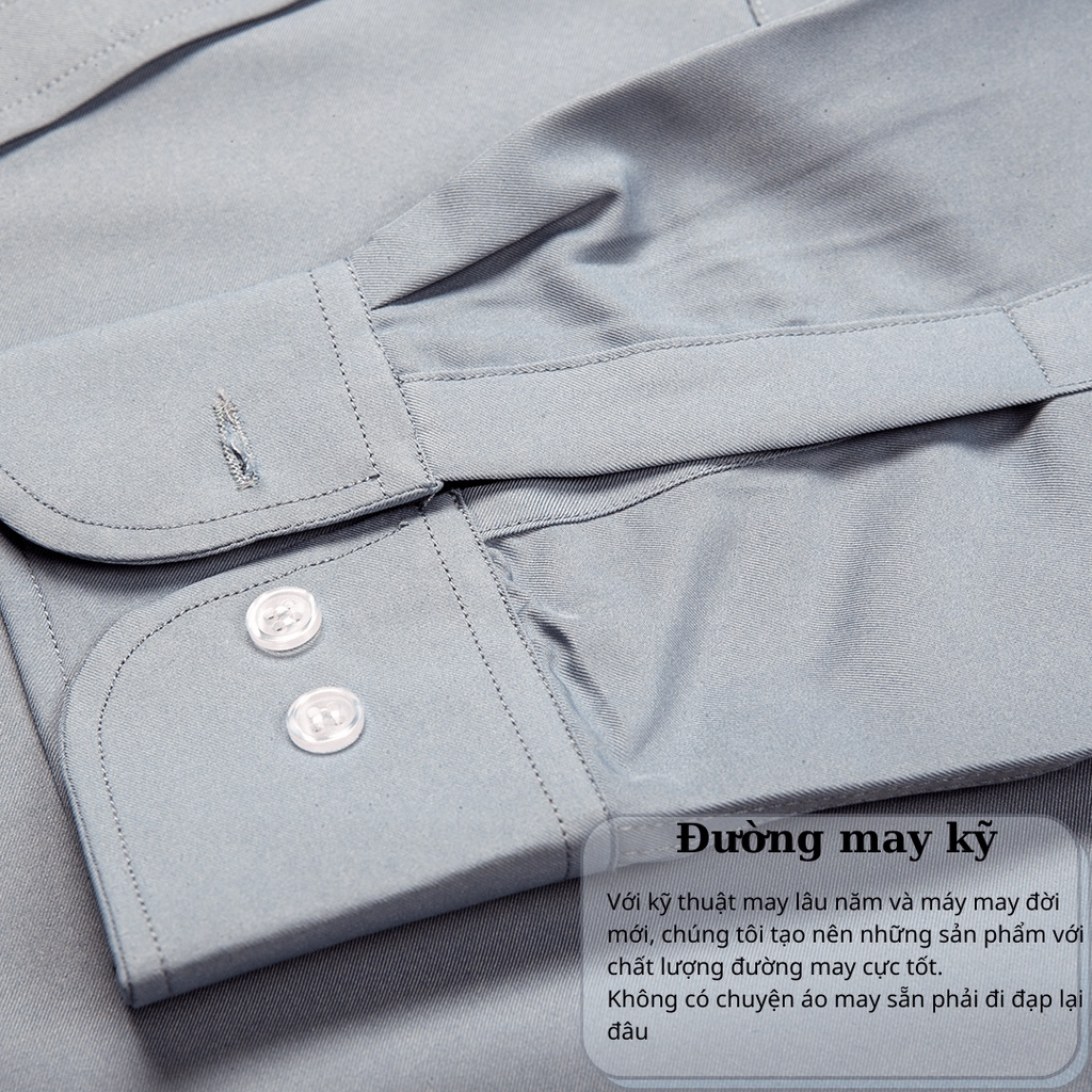 Áo sơ mi trắng nam dài tay cao cấp vải COTTON mềm mịn co giãn nhẹ mặc mát AHOP21