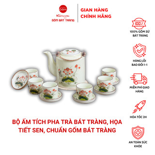 Ấm tích pha trà bát tràng, bộ ấm tích pha trà xanh chuẩn gốm bát tràng